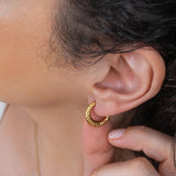 Gold Hammered Hoop Earrings