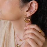 Large Gold Wave Hoops