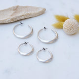 Silver Bold Narrow Hoop Earrings