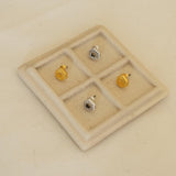 Gold Asymmetric Circle Stud Earrings