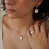 Gold and White Sea Shell Ring