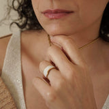 Gold and White Sea Shell Ring
