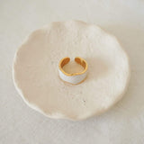 Gold and White Sea Shell Ring