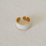 Gold and White Sea Shell Ring