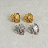 Large Silver Heart Earrings