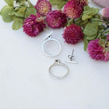 Silver Bar  Hollow Round Ear Jackets