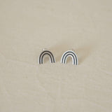 Silver Rainbow Stud Earrings