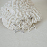 Silver Star Hoop Earrings