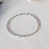 Silver Thick Flat Oval Bangle Bracelet
