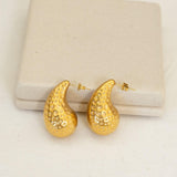 Forged Gold Bold Drop Earrings