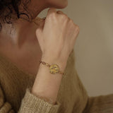 Gold Sun  Moon Chain Bracelet