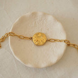 Gold Sun  Moon Chain Bracelet