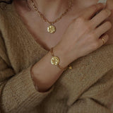 Gold Sun  Moon Chain Bracelet
