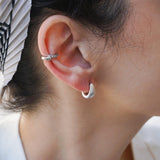 Modern Silver Open Hoop Earrings