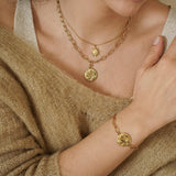 Gold Sun  Moon Chain Bracelet