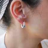 Modern Silver Open Hoop Earrings