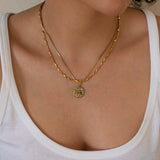 Gold Snake Black Rhinestone Necklace