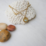 Gold Dainty Evil Eye Protection Pendant Necklace