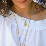 Gold Dainty Evil Eye Protection Pendant Necklace