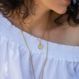 Gold Dainty Evil Eye Protection Pendant Necklace