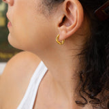 Gold Small Molten Hoops Earrings