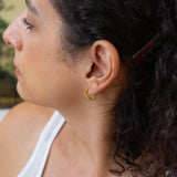 Gold Small Molten Hoops Earrings
