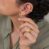 Gold Small Molten Hoops Earrings
