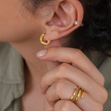Gold Small Molten Hoops Earrings
