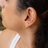 Gold Small Molten Hoops Earrings