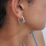 Ethnic Hoops with Black or Turquoise Enamel Triangles