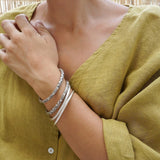 Silver Shiny Thick Round Bangle Bracelet