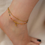 Gold Double Strand Starfish Anklet