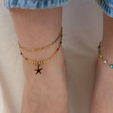 Gold Double Strand Starfish Anklet