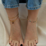 Gold Double Strand Starfish Anklet
