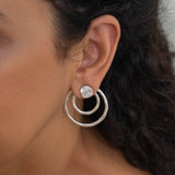 Large Silver Geometric Ear Jackets