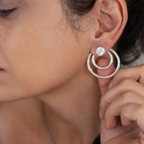 Large Silver Geometric Ear Jackets