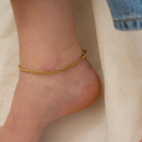 Gold Stainless Steel Popcorn Chain Anklet