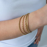 Gold Dainty Braided Bangle