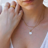 White Shell Geometric Necklace