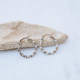 Silver hoop earrings wt engraved lines design