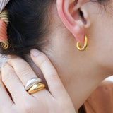 Modern Gold Open Hoop Earrings