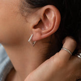 Silver Rhombus 3/4 Hoop Earrings