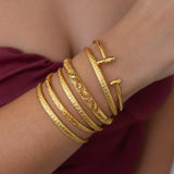 Gold Hammered Bangle