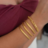 Gold Hammered Bangle