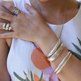 Silver Ethnic Tribal Cuff with Floral Pattern