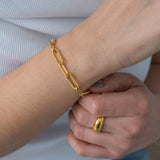 Gold Oval Link Chain Bracelet