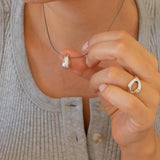 Silver Bold Drop with Wire Collar Necklace
