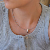 Silver Bold Drop with Wire Collar Necklace