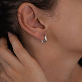 Silver Small Molten Hoop Earrings