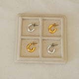Silver Small Molten Hoop Earrings